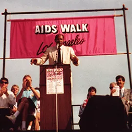 speech podium AIDS walk